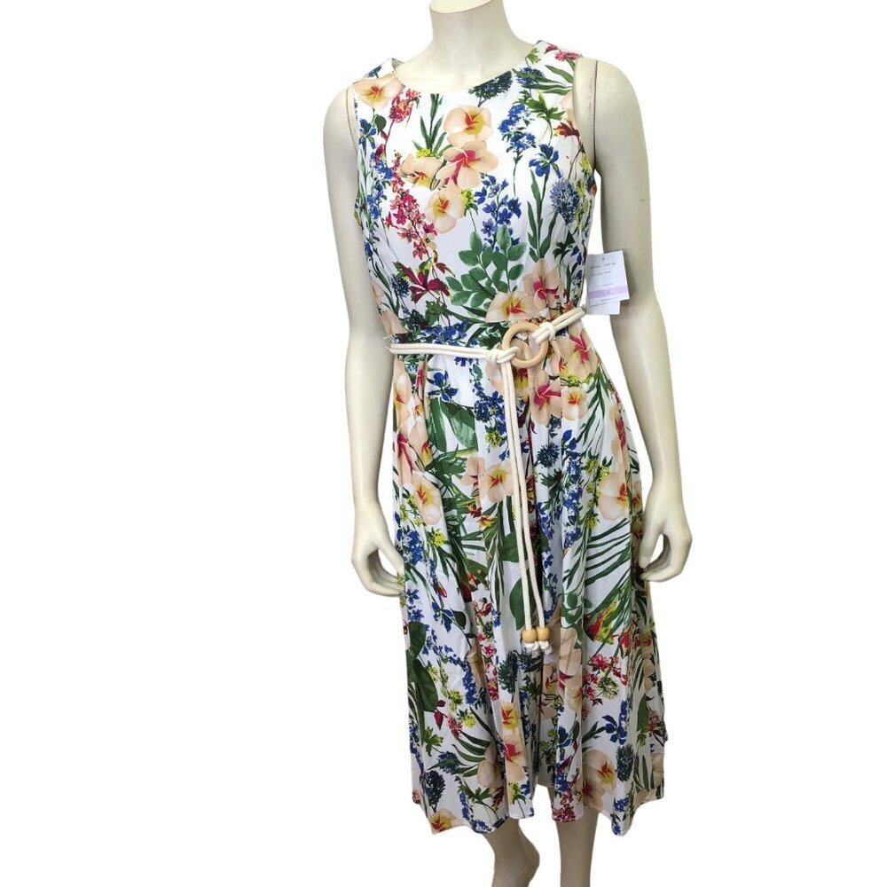 DANNY AND NICOLE FLORAL PRINT FIT & FLARE‎ DRESS SZ 6 NWT